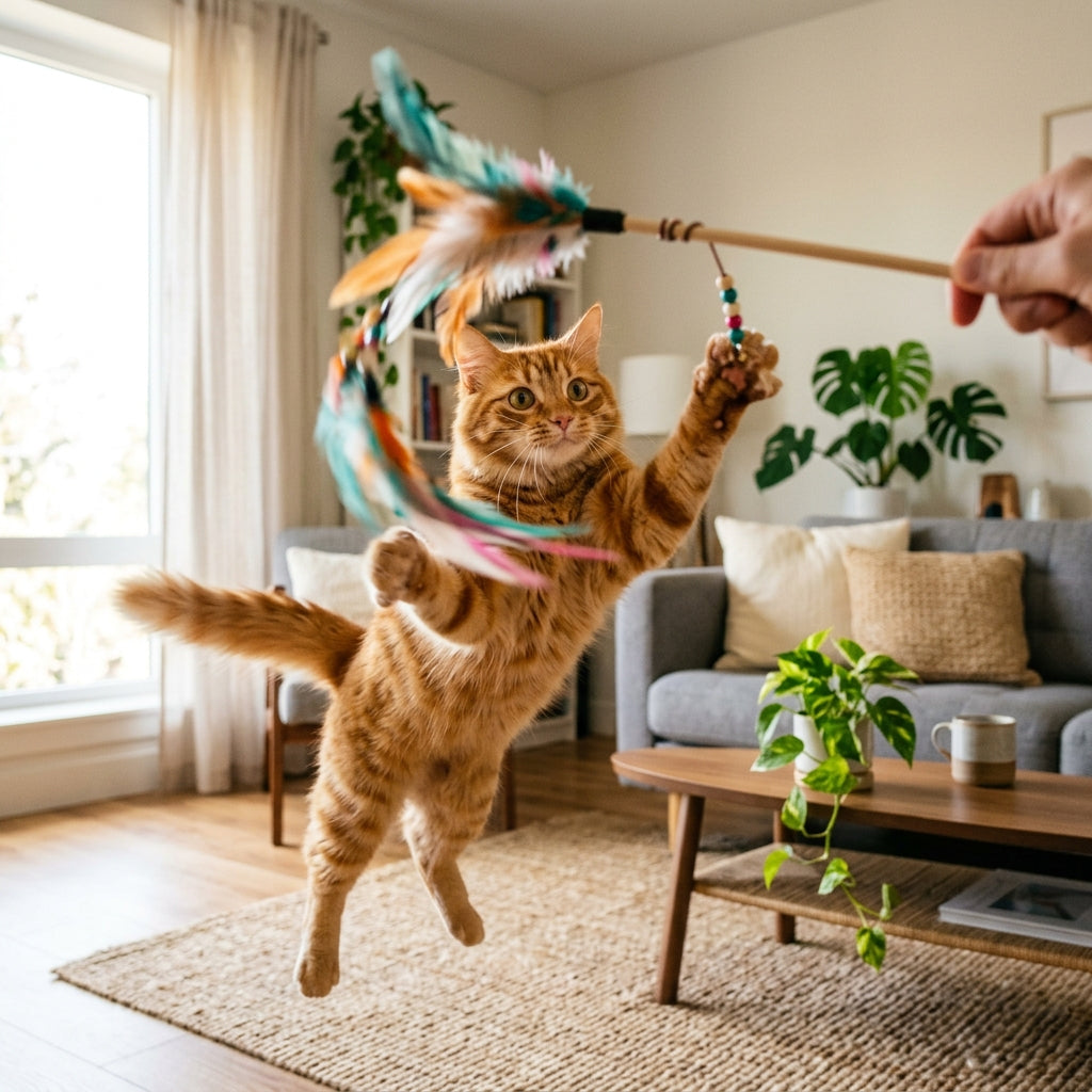 Feather Wand Interactive Cat Toy